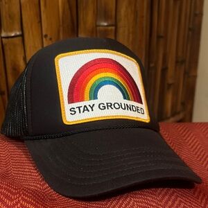 Aviator Nation Black Stay Grounded Trucker Hat